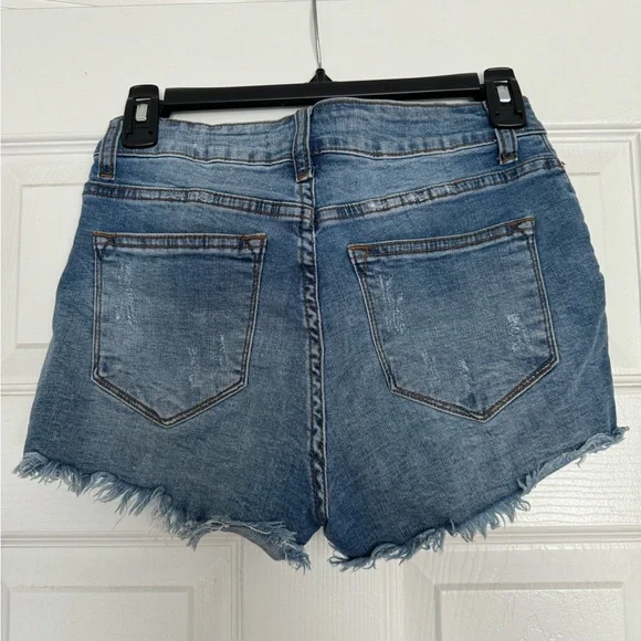 KanCan Blue Distressed Jean Shorts - Picture 2 of 4